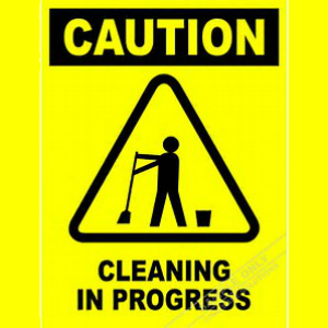 Safety Sign Caution Cleaning in Progress on yellow background