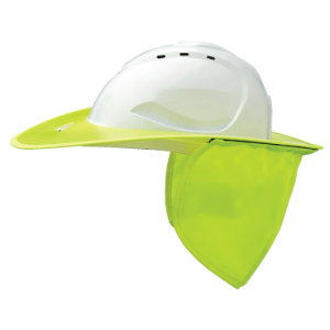 UV stabilised plastic, removable and washable neck flap Holds shape in hot and wet climates